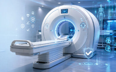 Advanced CT scan machine in a diagnostic center for accurate imaging