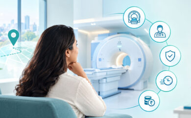 Patient undergoing an MRI scan at a modern diagnostic centre