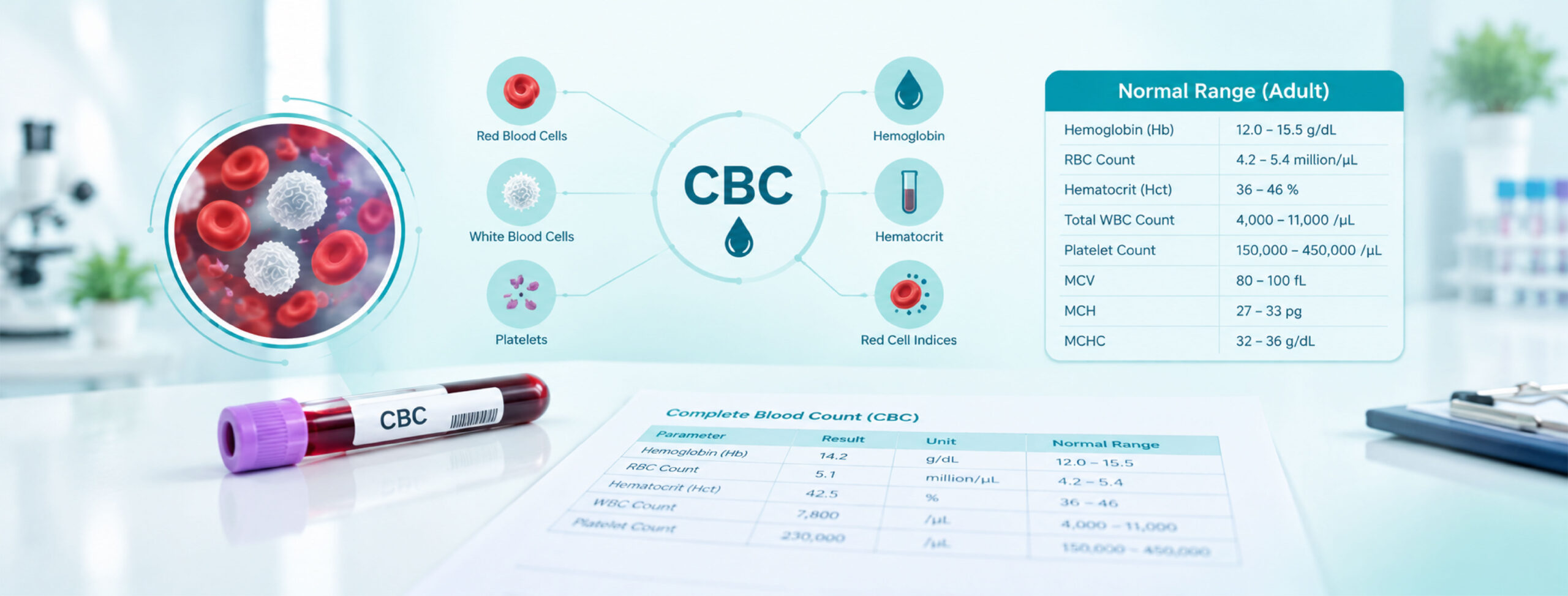 Complete Blood Count (CBC) Test Normal Range, Results and Meaning